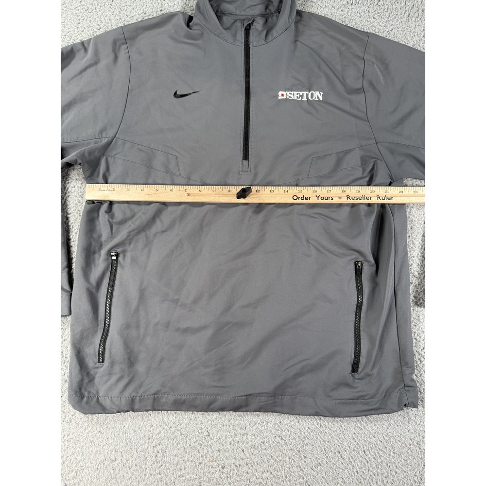 Nike Seton Jacket Mens Large Gray Quarter Zip Windbreaker NCAA Baseball Pullover - Picture 9 of 15